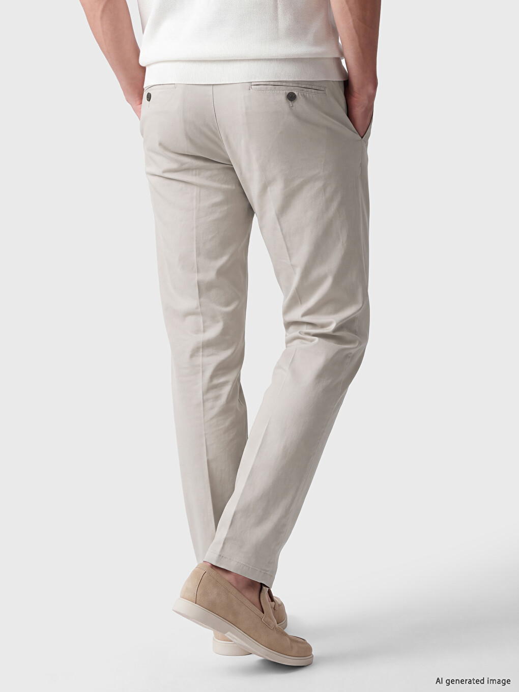 Regular Fit Men's Pleated Gabardine Trousers-4