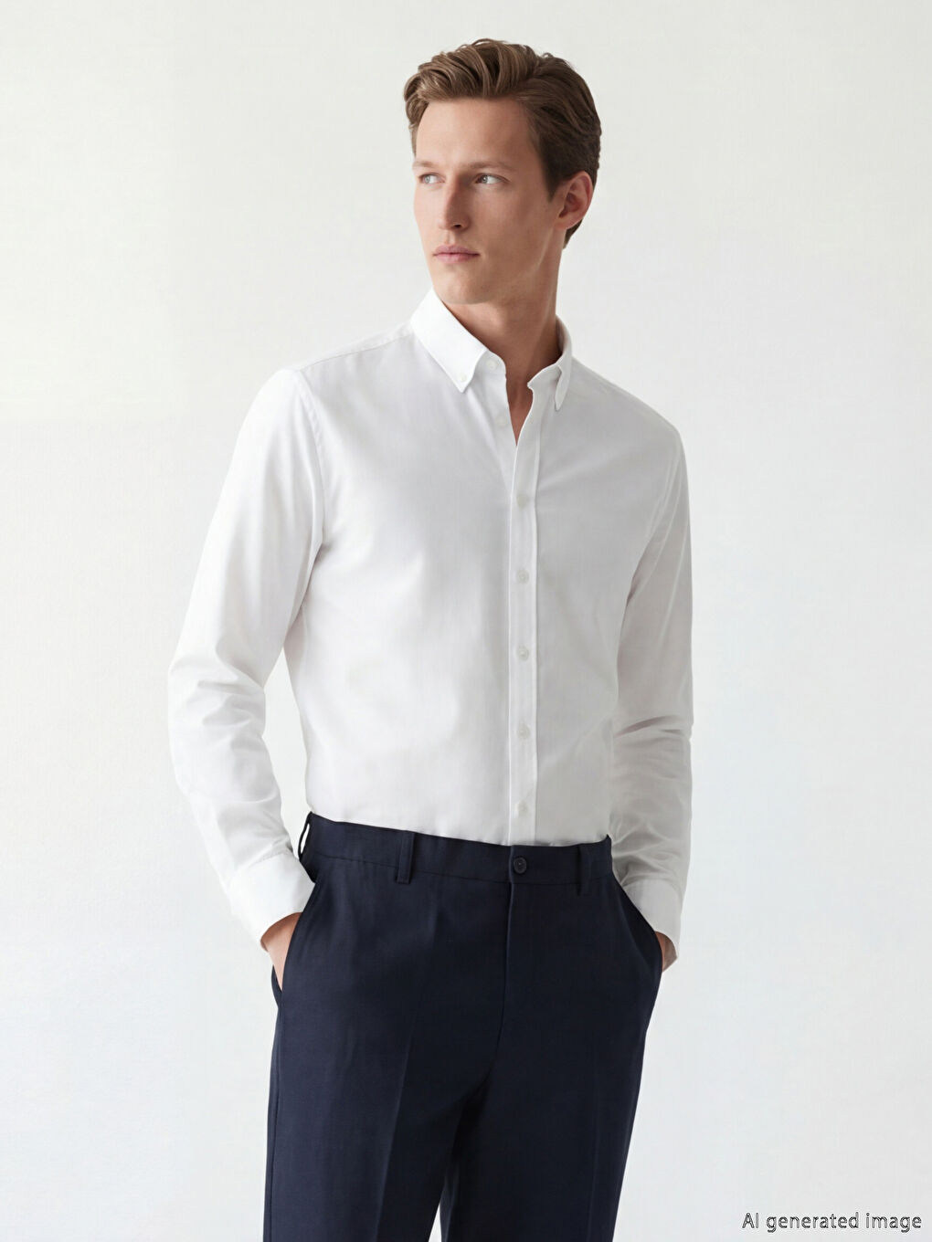 Ekru Regular Fit Gabardin Erkek Gömlek