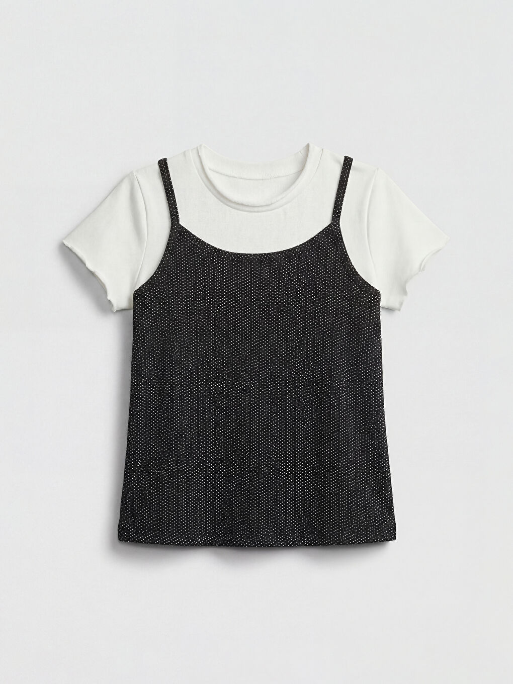 Ekru Simli Kız Çocuk Tişört Tayt Pantolon Ve Bluz-1