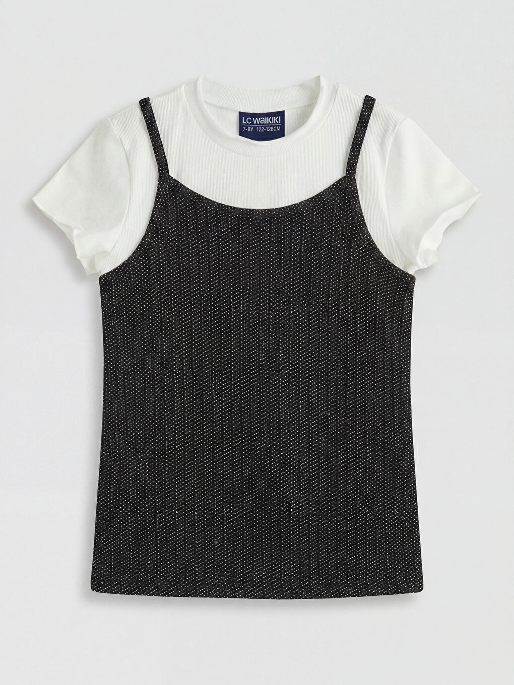 تيشيرت وترينغ وتوب بلا أكمام لامع للبنات-2