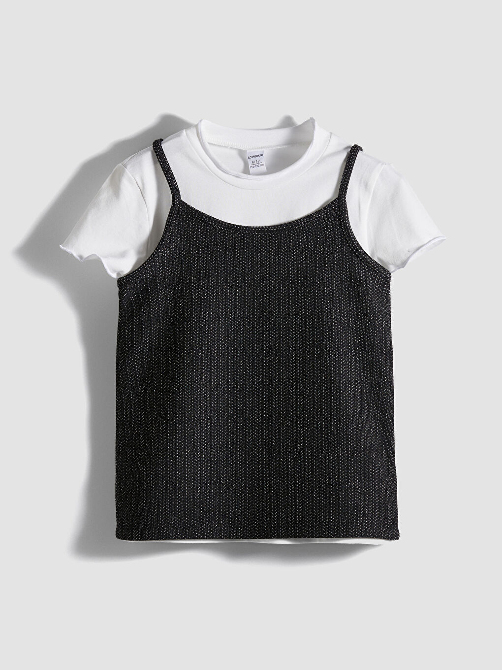 Beyaz Simli Kız Çocuk Tişört Tayt ve Atlet-2