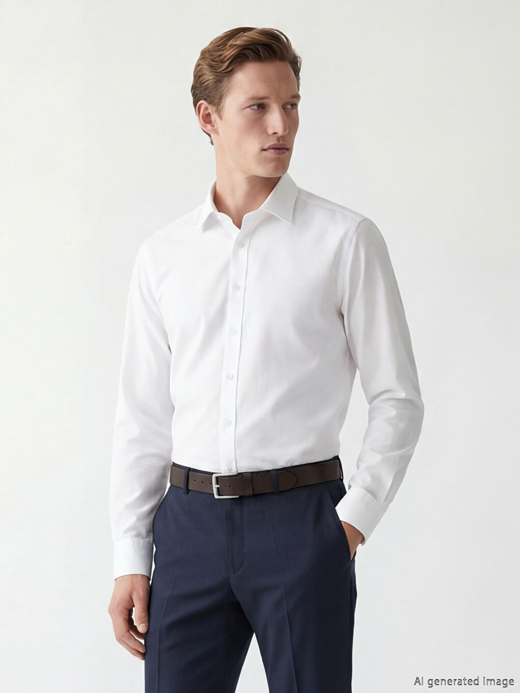 Ekru Regular Fit Gabardin Erkek Gömlek