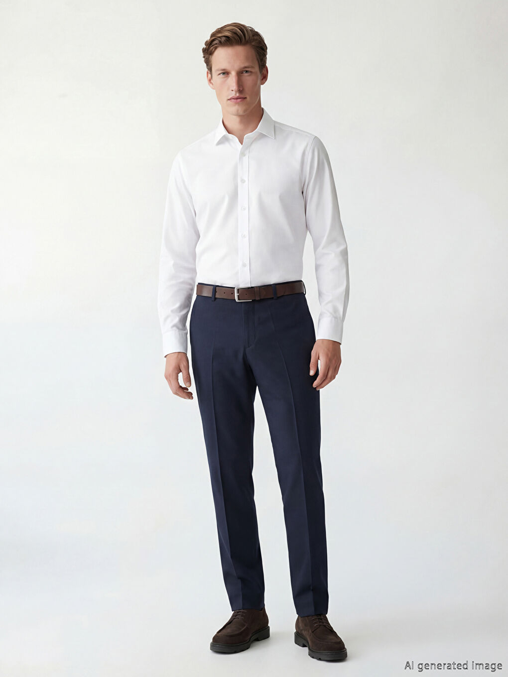 Ekru Regular Fit Gabardin Erkek Gömlek-1