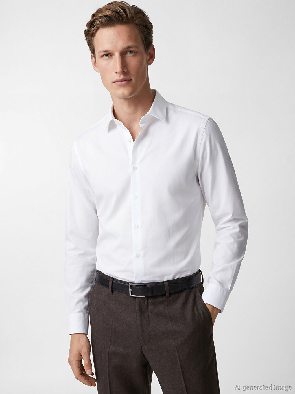 Ekru Regular Fit Erkek Gömlek