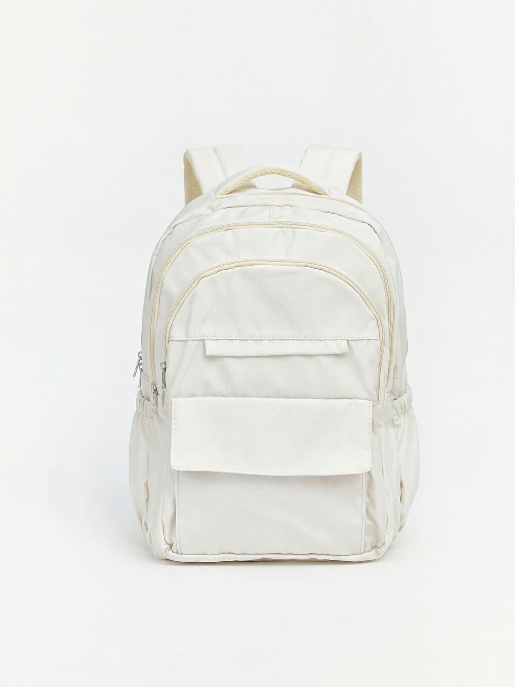 Ekru Çok Bölmeli Kadın Sırt Çantası