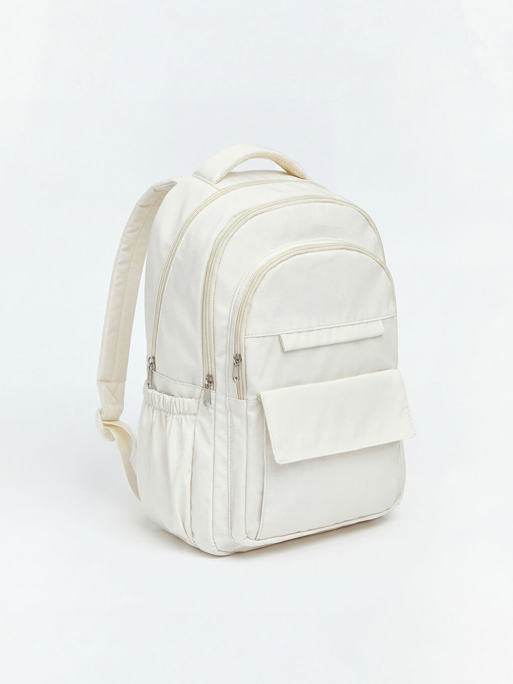 Ekru Çok Bölmeli Kadın Sırt Çantası-1