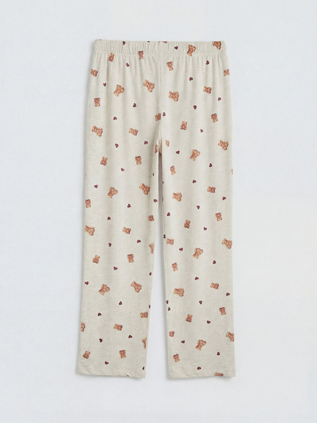 Bej Gömlek Yaka Hamile Pijama Takımı-4