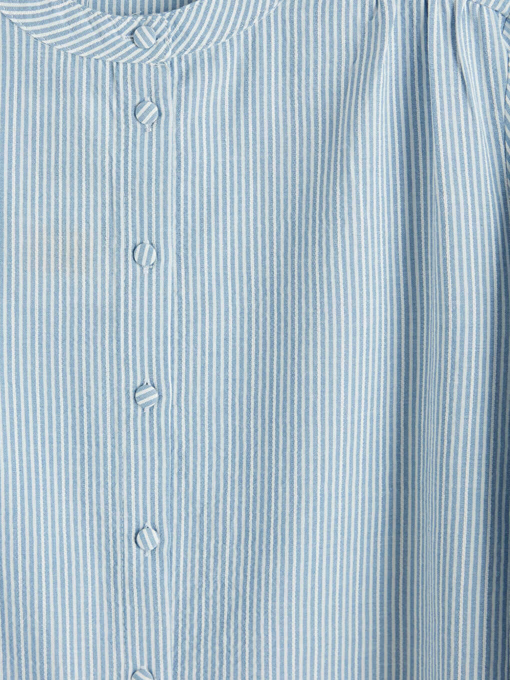 Mavi Hakim Yaka Çizgili Kadın Gömlek-2