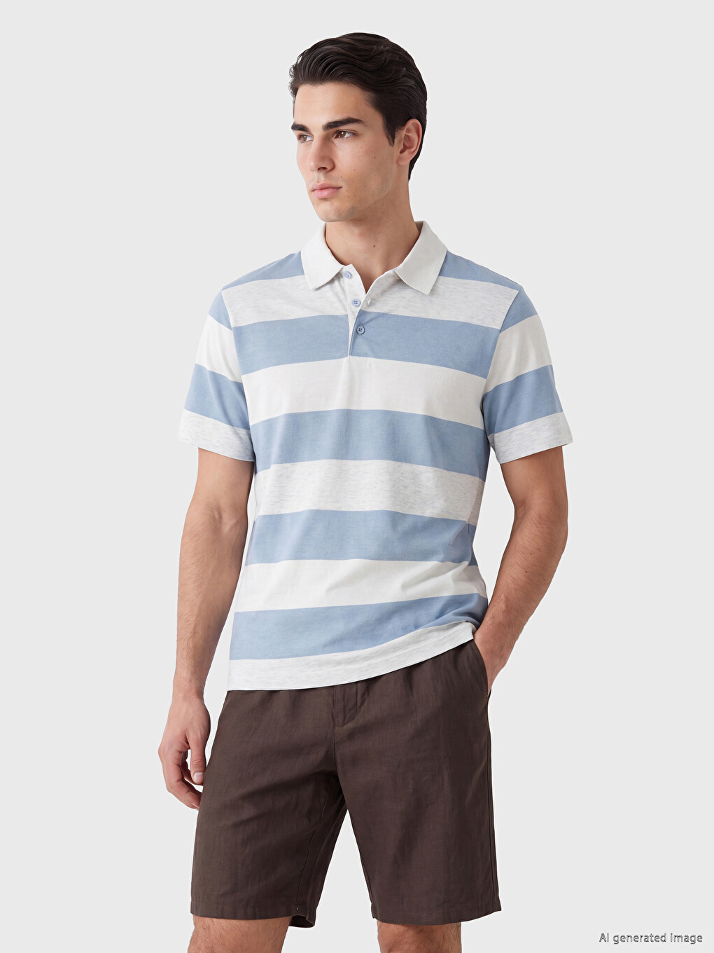 Polo Collar Striped Men's T-shirt