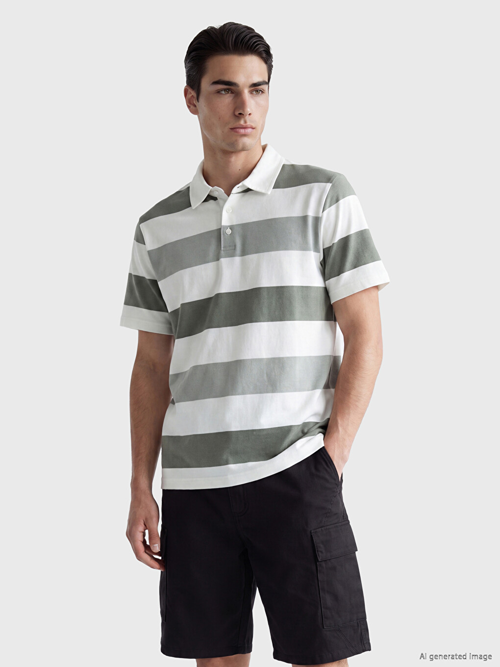 Polo Collar Striped Men's T-shirt