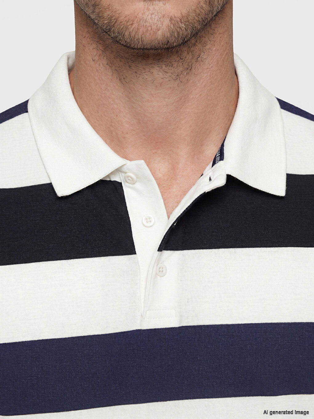 Polo Collar Striped Men's T-shirt-2
