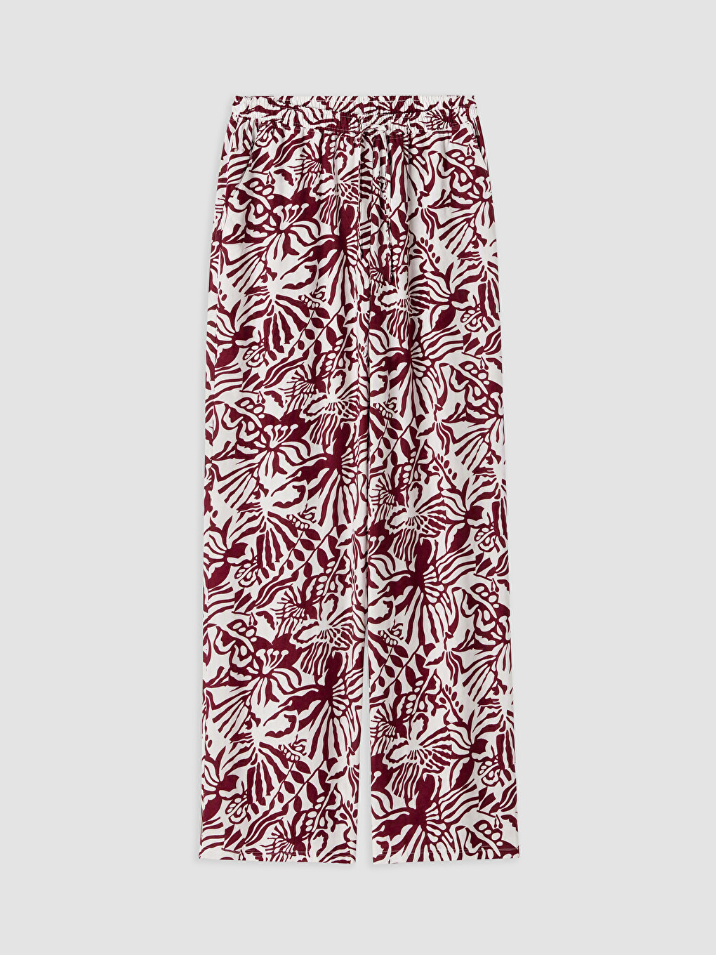 Patterned Wide Leg Women's Trousers-4
