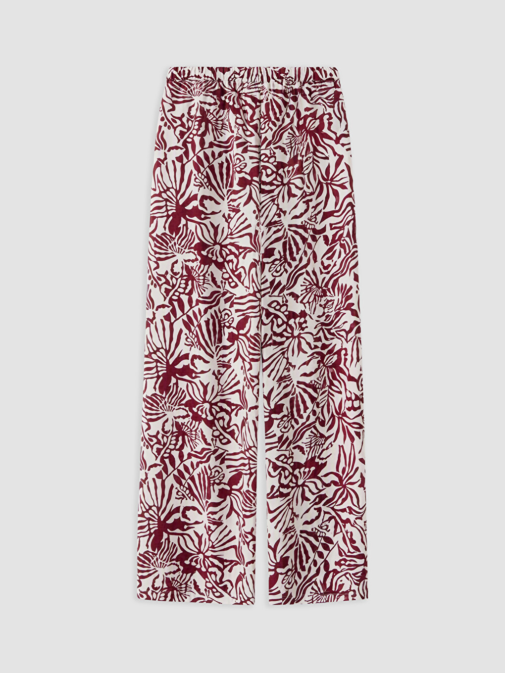 Patterned Wide Leg Women's Trousers-5