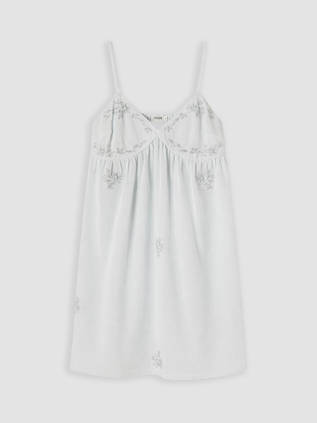 Embroidered A Form Linen Blend Dress-3