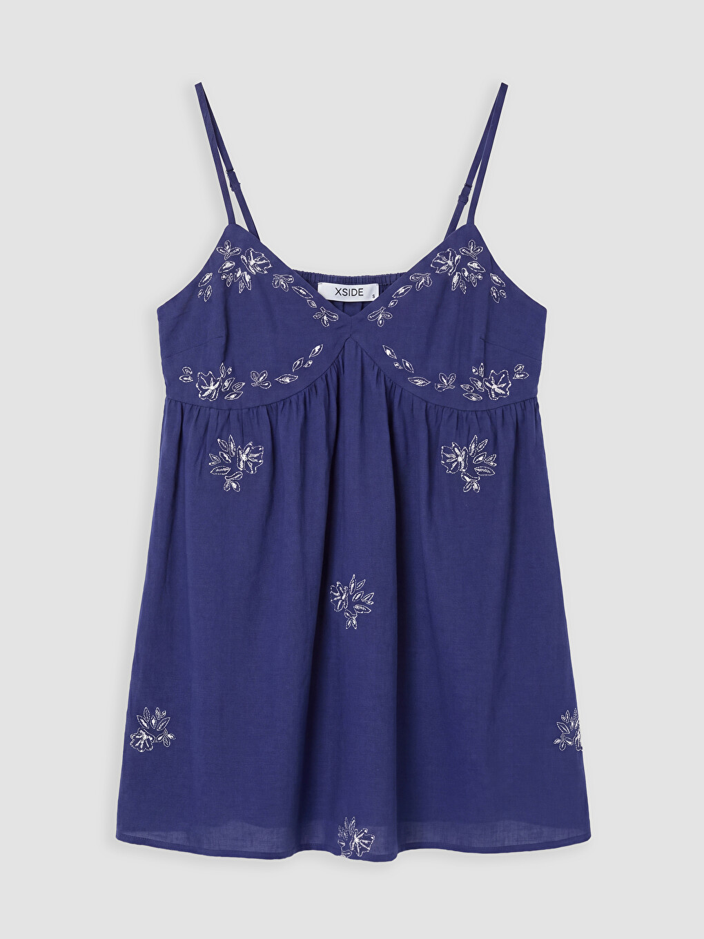 Embroidered A Form Linen Blend Dress-3