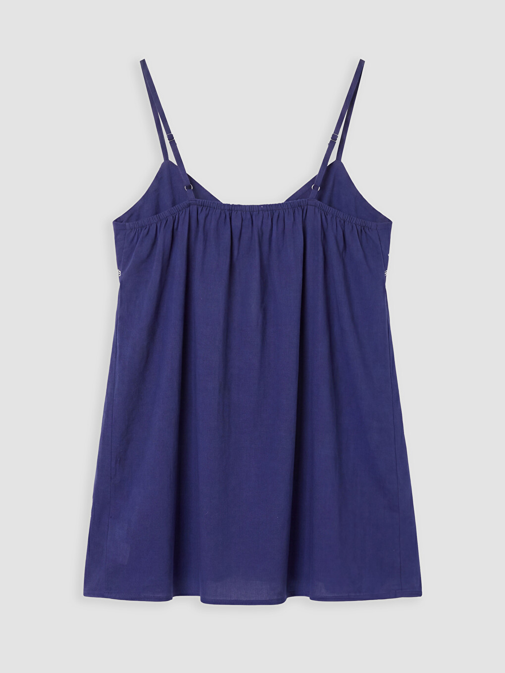 Embroidered A Form Linen Blend Dress-4