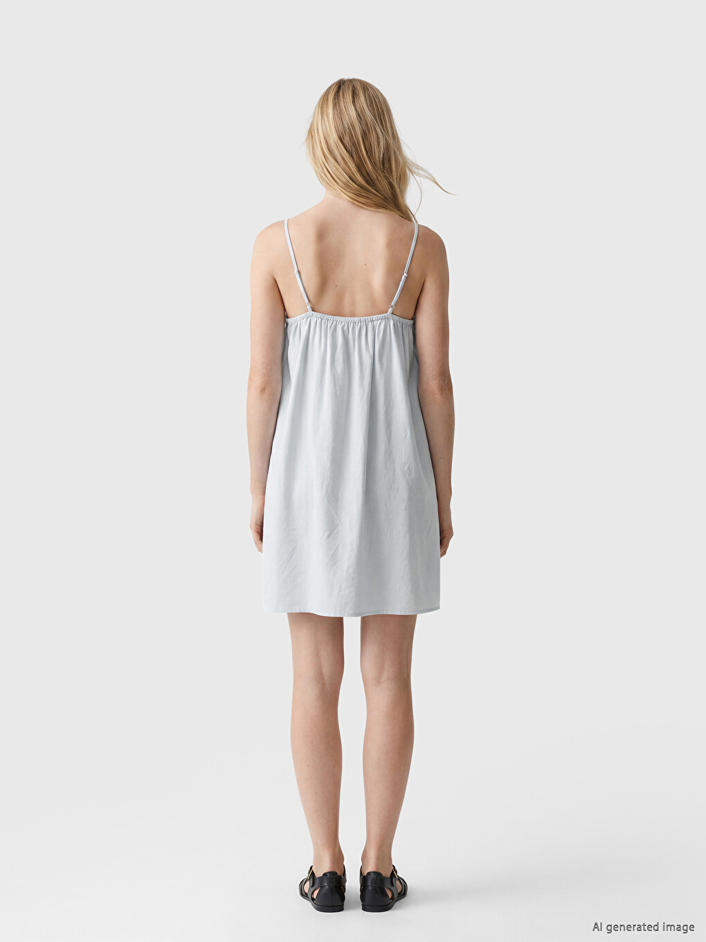 Embroidered A Form Linen Blend Dress-2