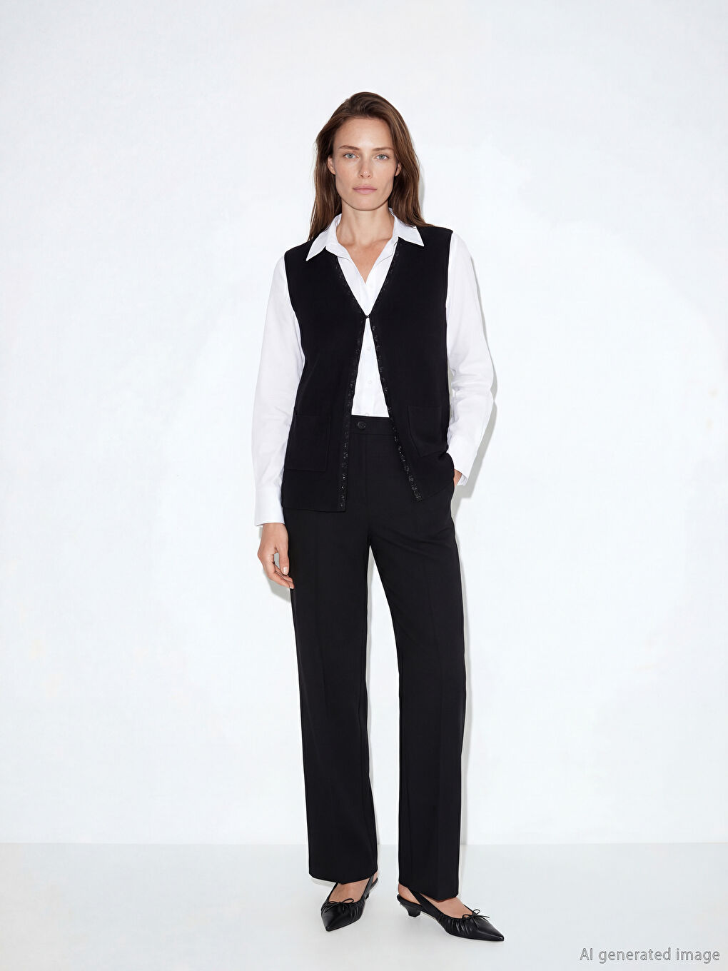 Woman BLACK Waistcoat-1