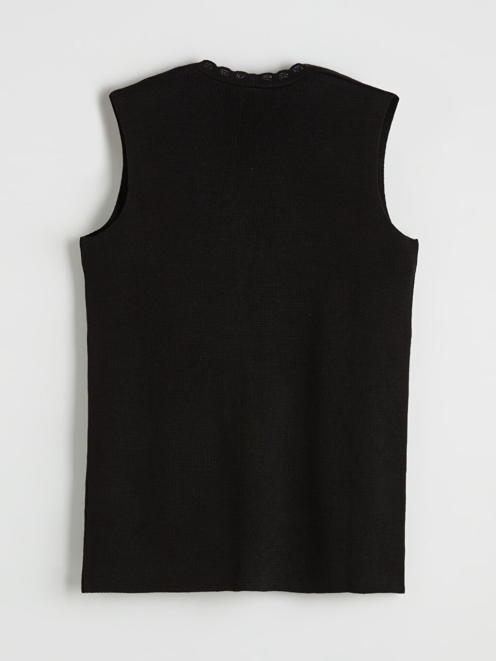 Siyah V Yaka Kadın Triko Yelek-1