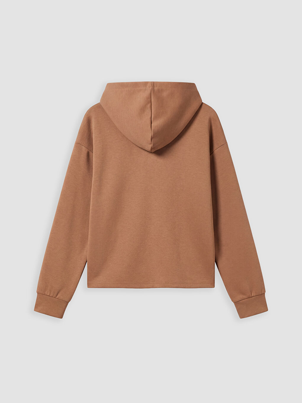 Kahverengi Kapüşonlu Kız Çocuk Soft Touch Sweatshirt ve Eşofman Altı-4