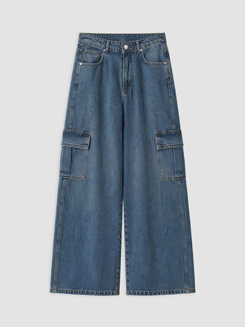 Regular Fit Cargo Women's Jeans-4