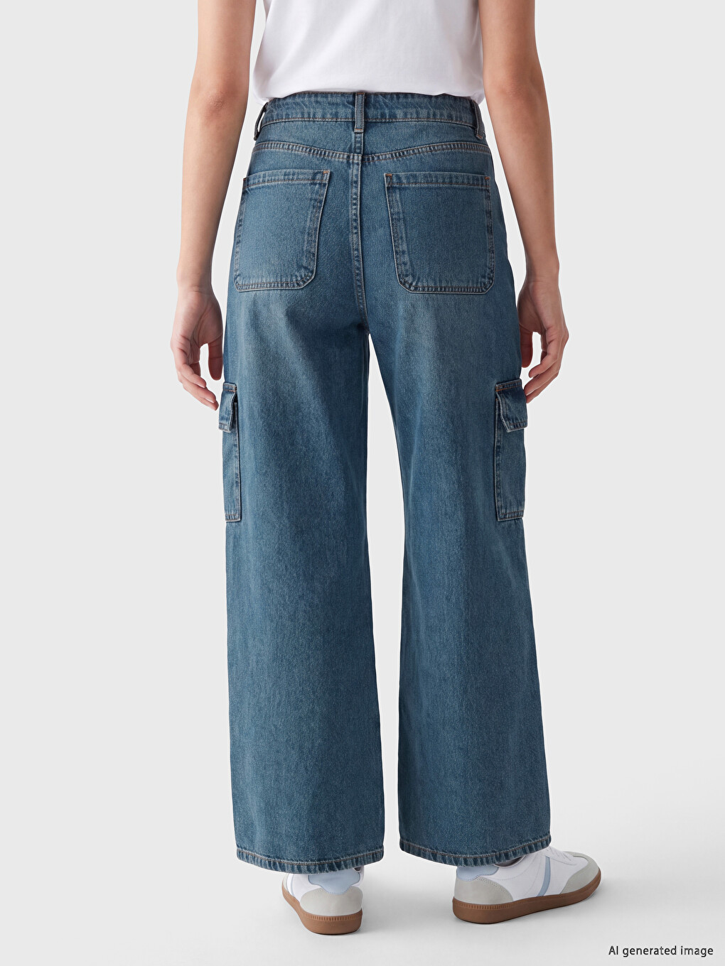 Regular Fit Cargo Women's Jeans-3