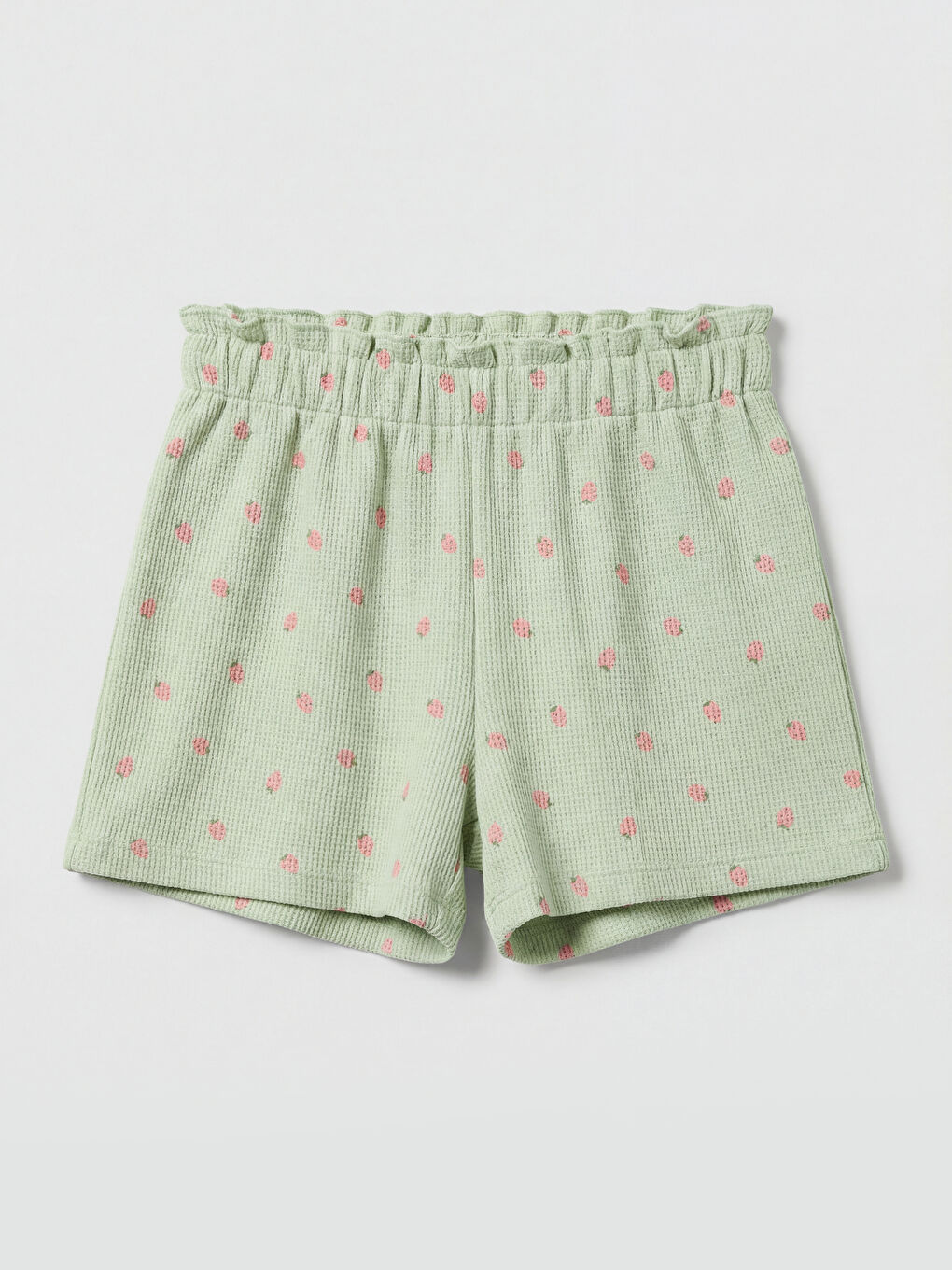 Yeşil Çilek Desenli Kız Çocuk Şort ve Tişört-3