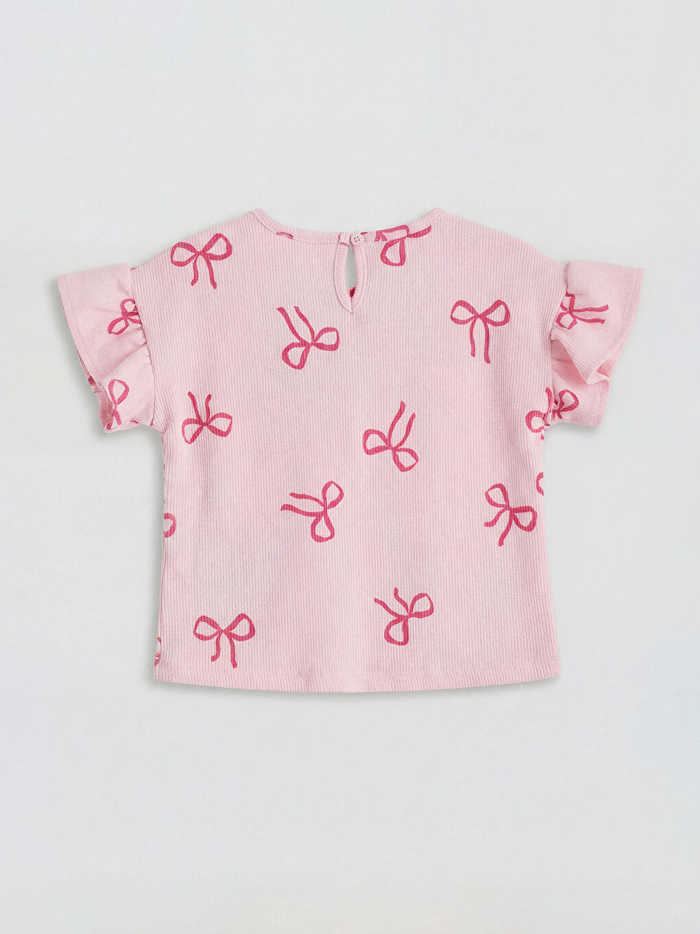 Pembe Fiyonk Desenli Kız Çocuk Tişört ve Şort-2