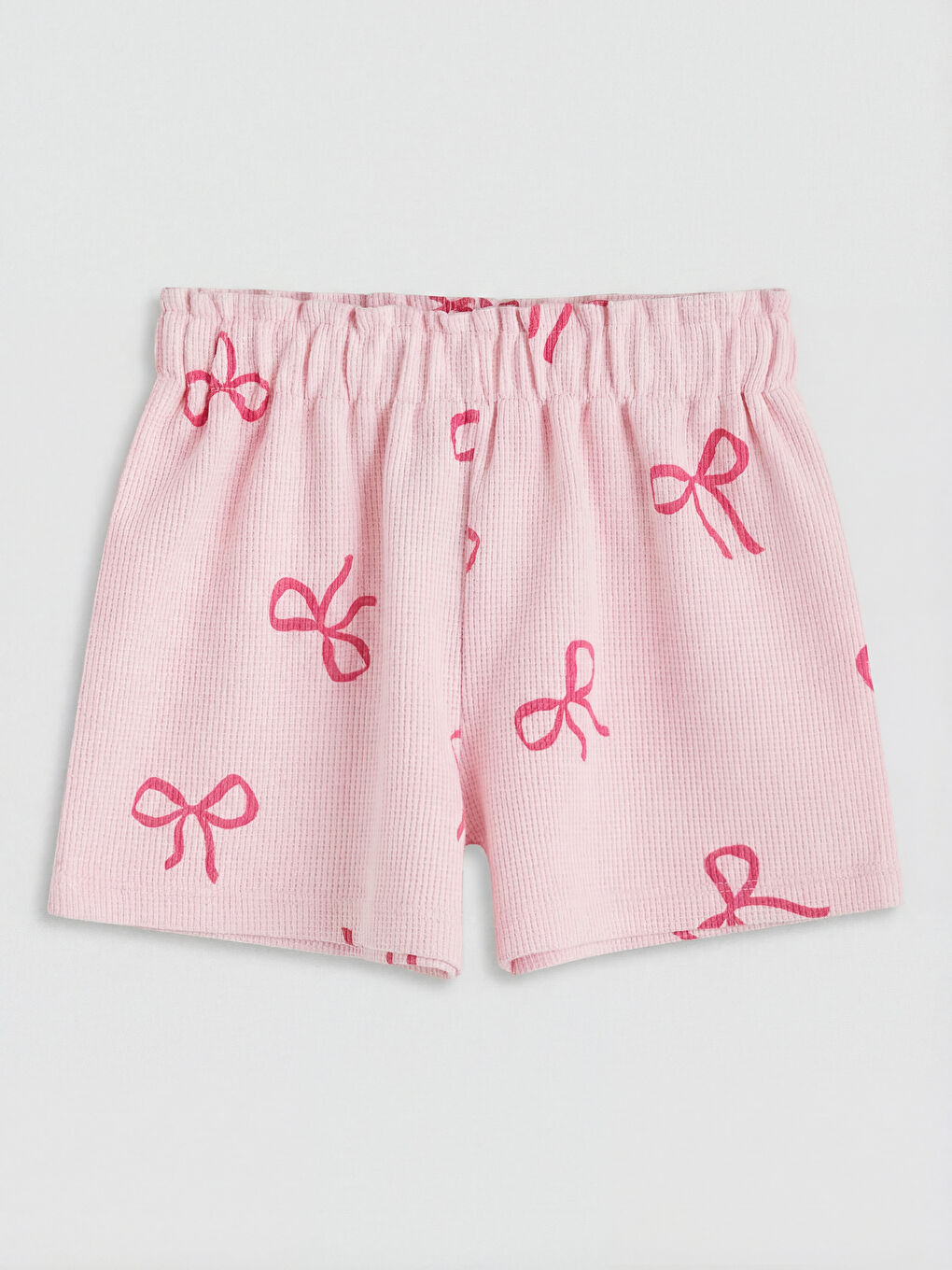 Pembe Fiyonk Desenli Kız Çocuk Tişört ve Şort-3