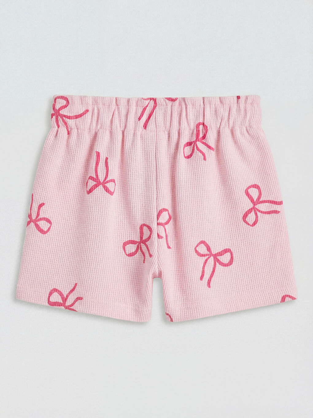 Pembe Fiyonk Desenli Kız Çocuk Tişört ve Şort-4