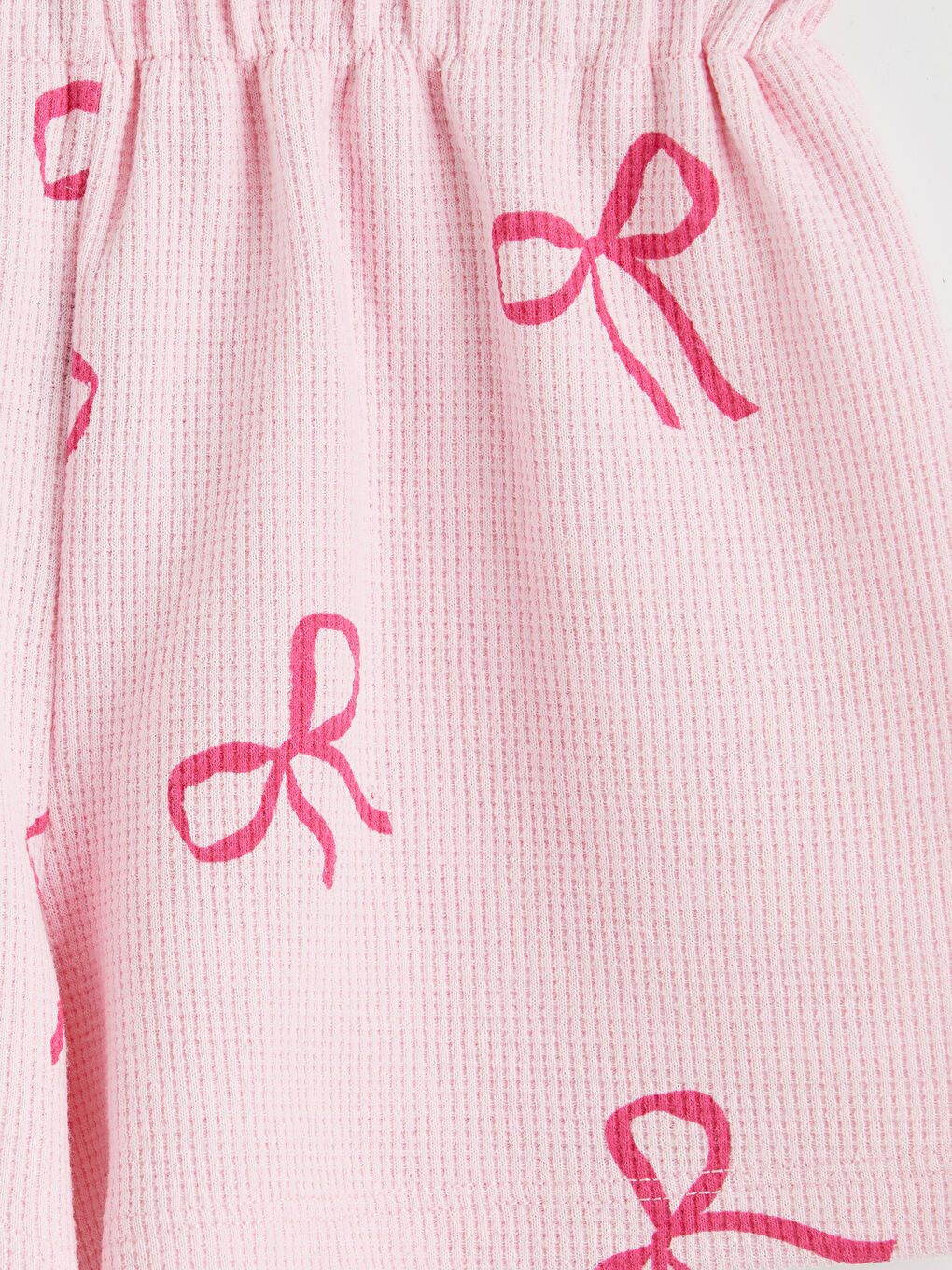 Pembe Fiyonk Desenli Kız Çocuk Tişört ve Şort-6