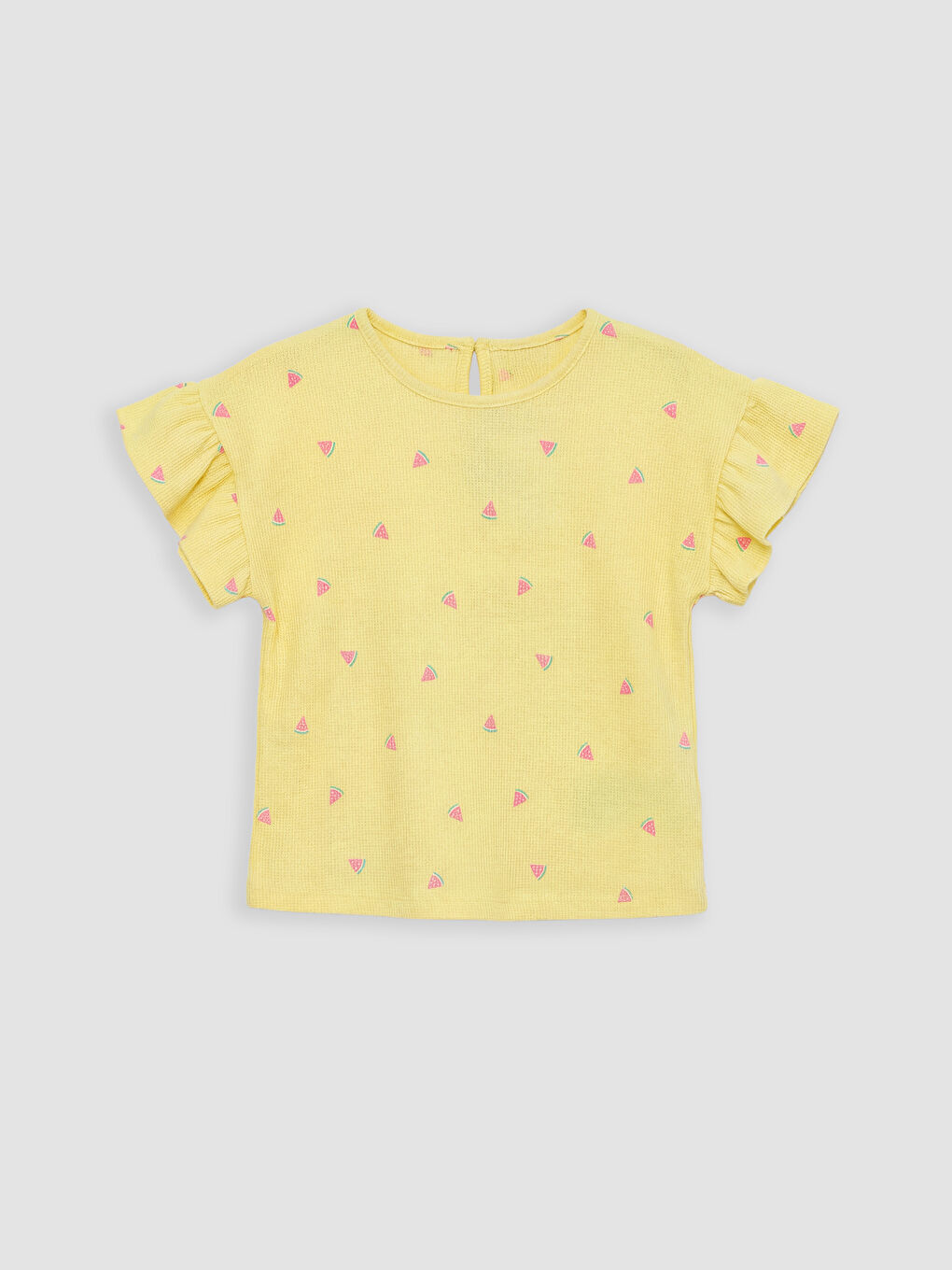 Sarı Desenli Kız Çocuk Şortlu Takım-1