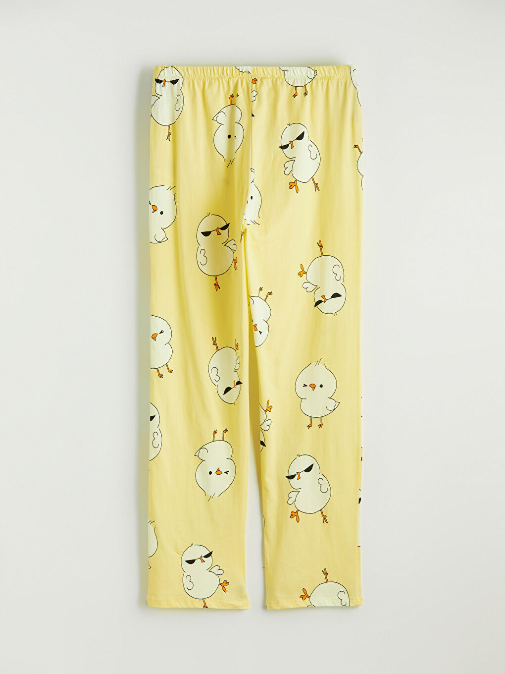 Sarı Bisiklet Yaka Desenli Kadın Pijama Takım-6