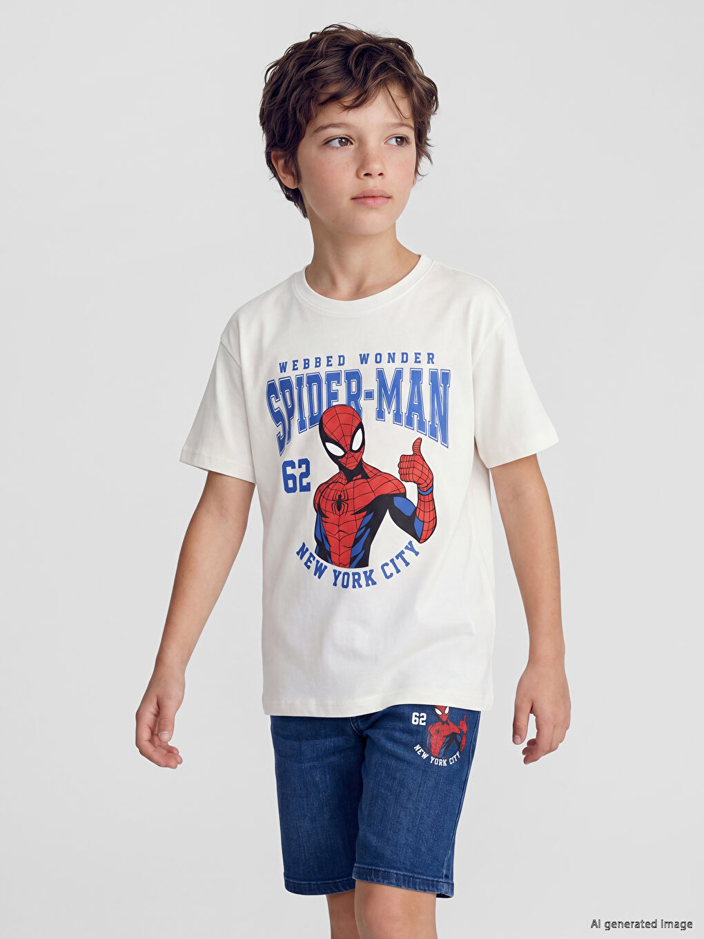 Spider-Man Printed Boys' Shorts Set-1