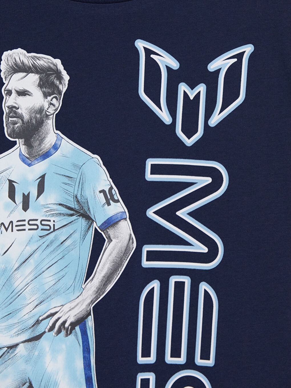 Lacivert Messi Baskılı Erkek Çocuk Tişört-2