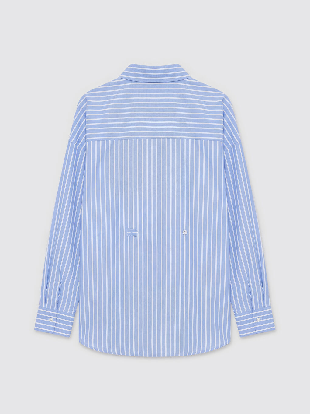Mavi Çizgili Poplin Kadın Gömlek-1