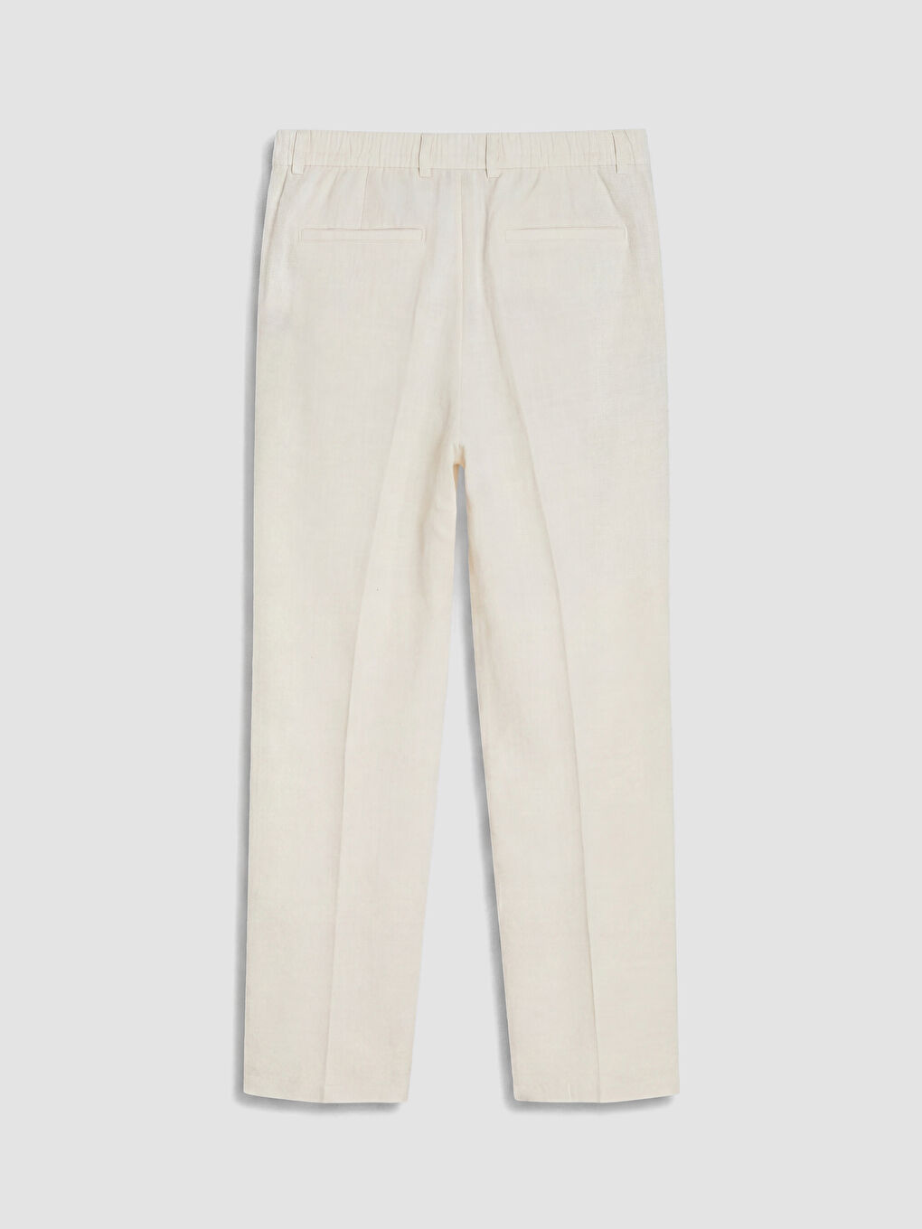 Bej Regular Fit Keten Karışımlı Erkek Pileli Pantolon-6