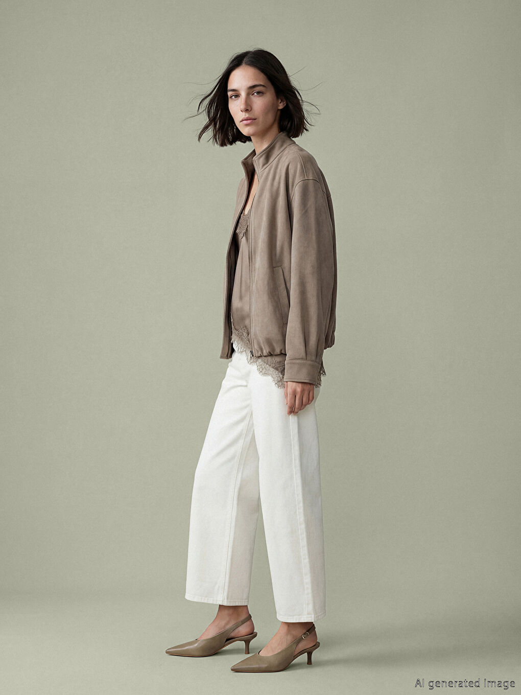 Beyaz Barrel Fit Kadın Jean Pantolon