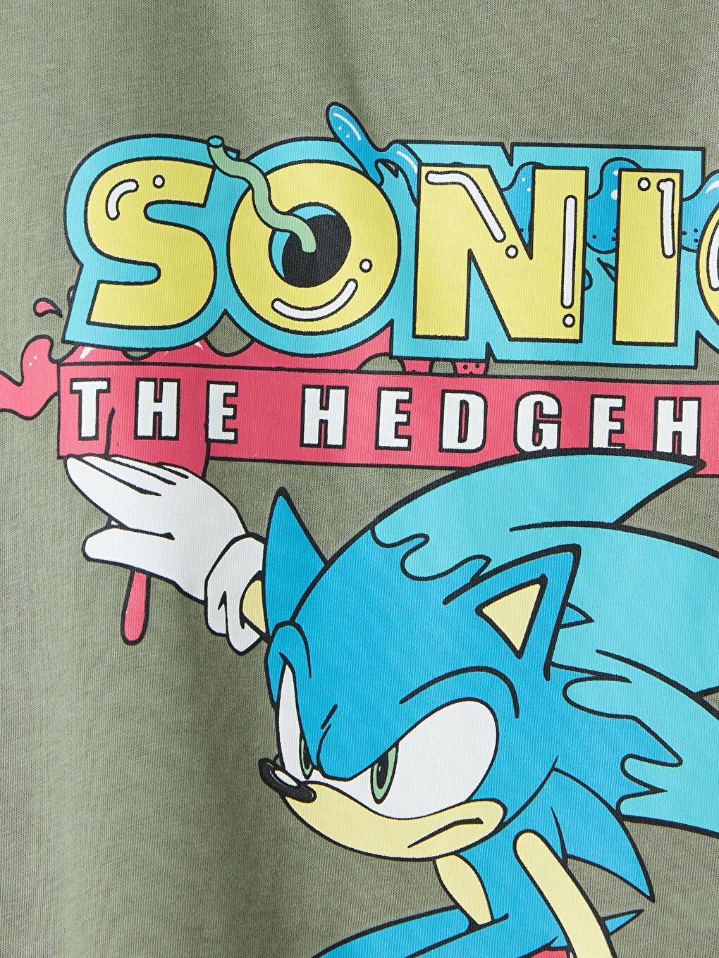 Haki Sonic Baskılı Erkek Çocuk Tişört ve Şort-8