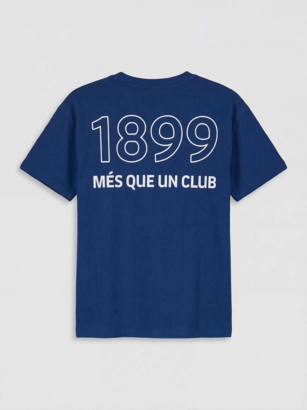 Lacivert Bisiklet Yaka FC Barcelona Baskılı Erkek Çocuk Tişört-2