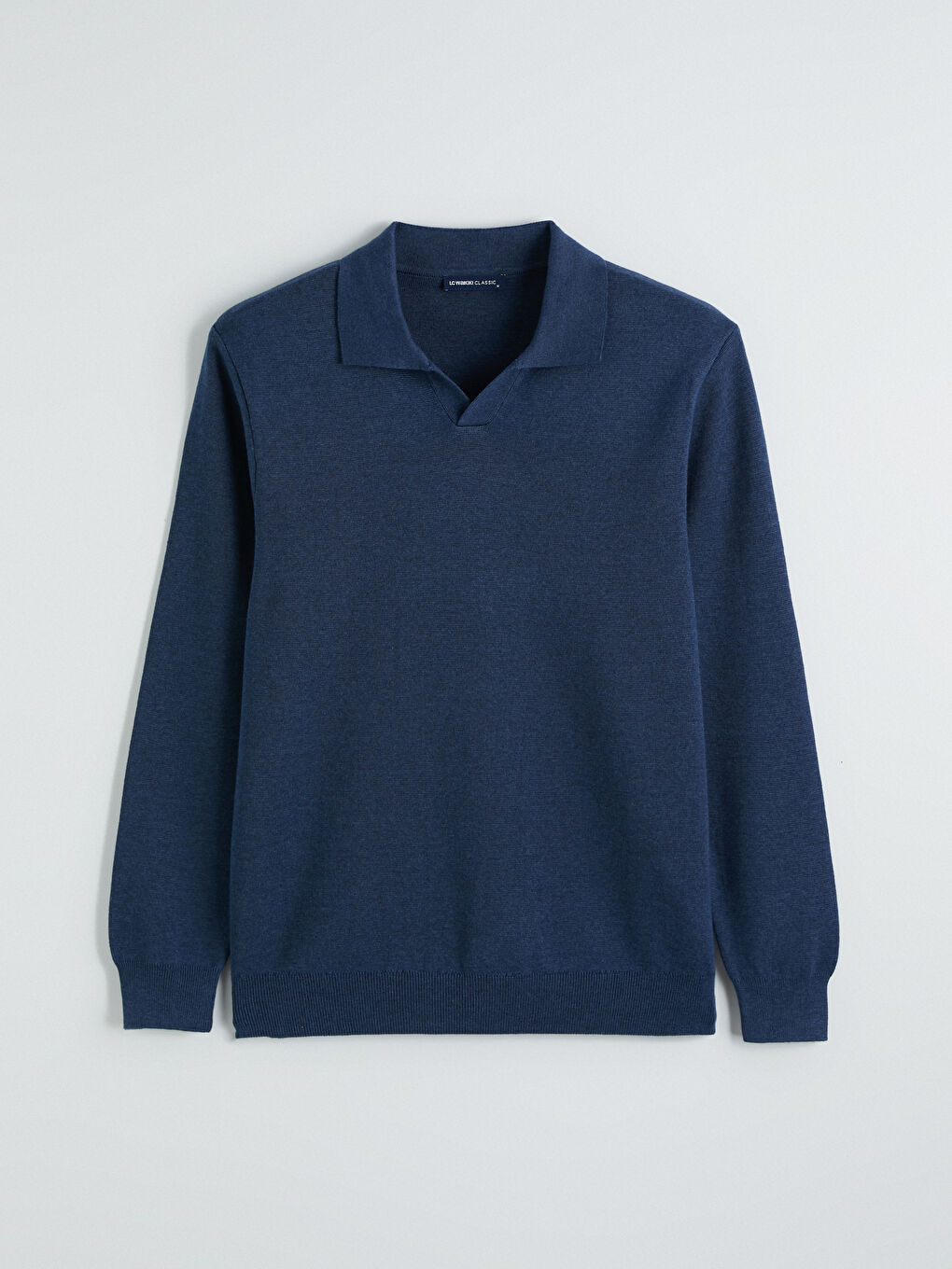 İndigo Polo Yaka Erkek Triko Kazak