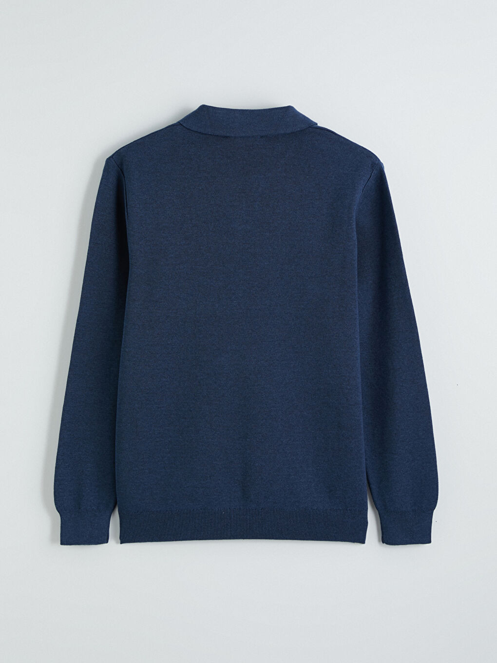 İndigo Polo Yaka Erkek Triko Kazak-2