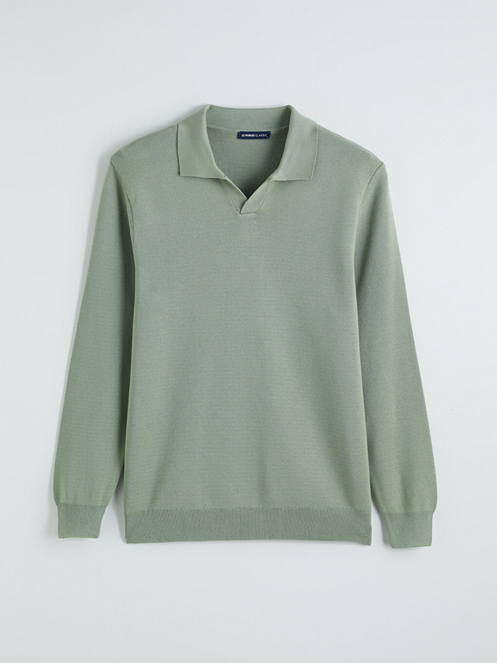 Haki Polo Yaka Erkek Triko Kazak