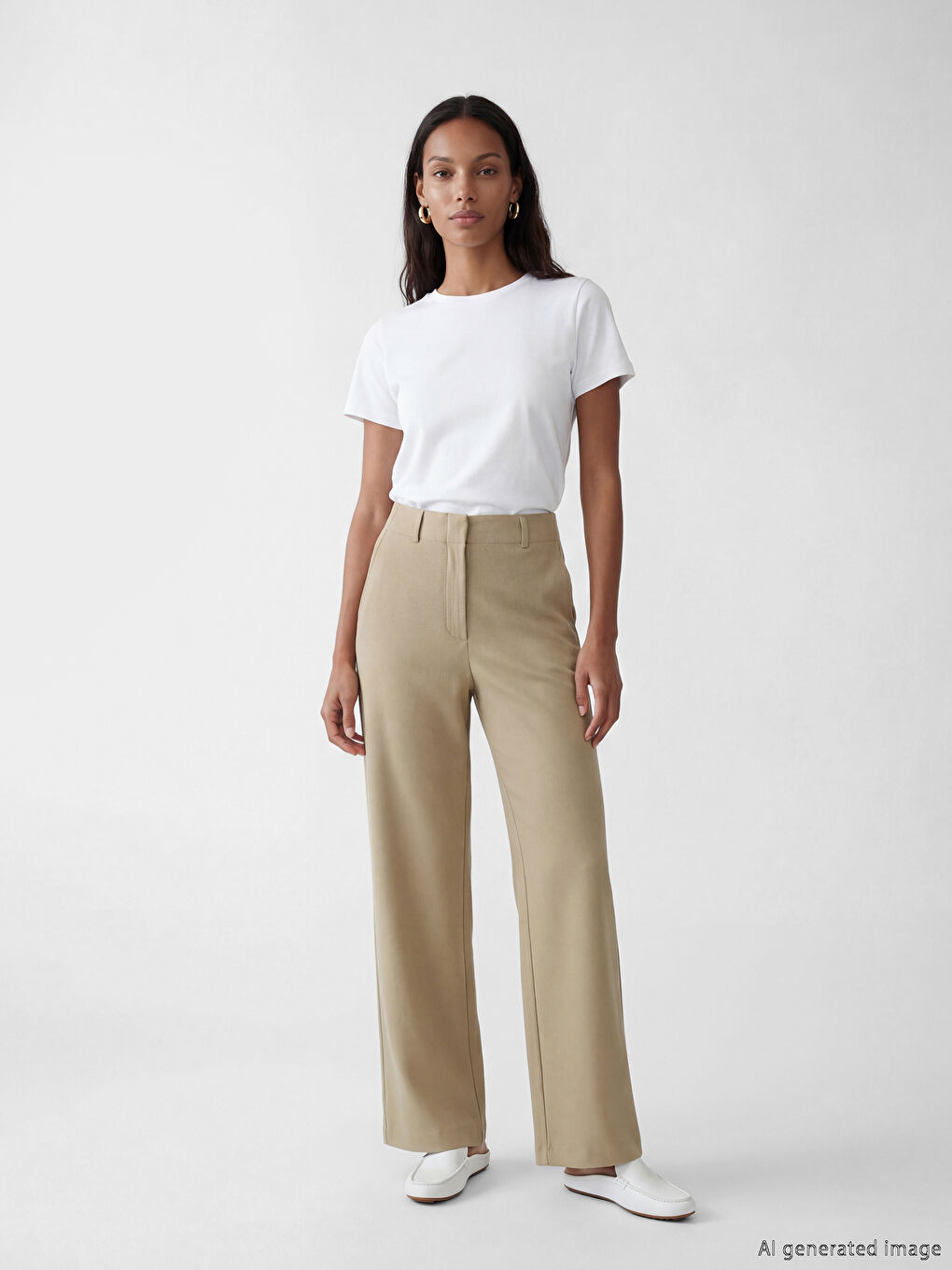 Yeşil Regular Fit Geniş Paça Kadın Pantolon