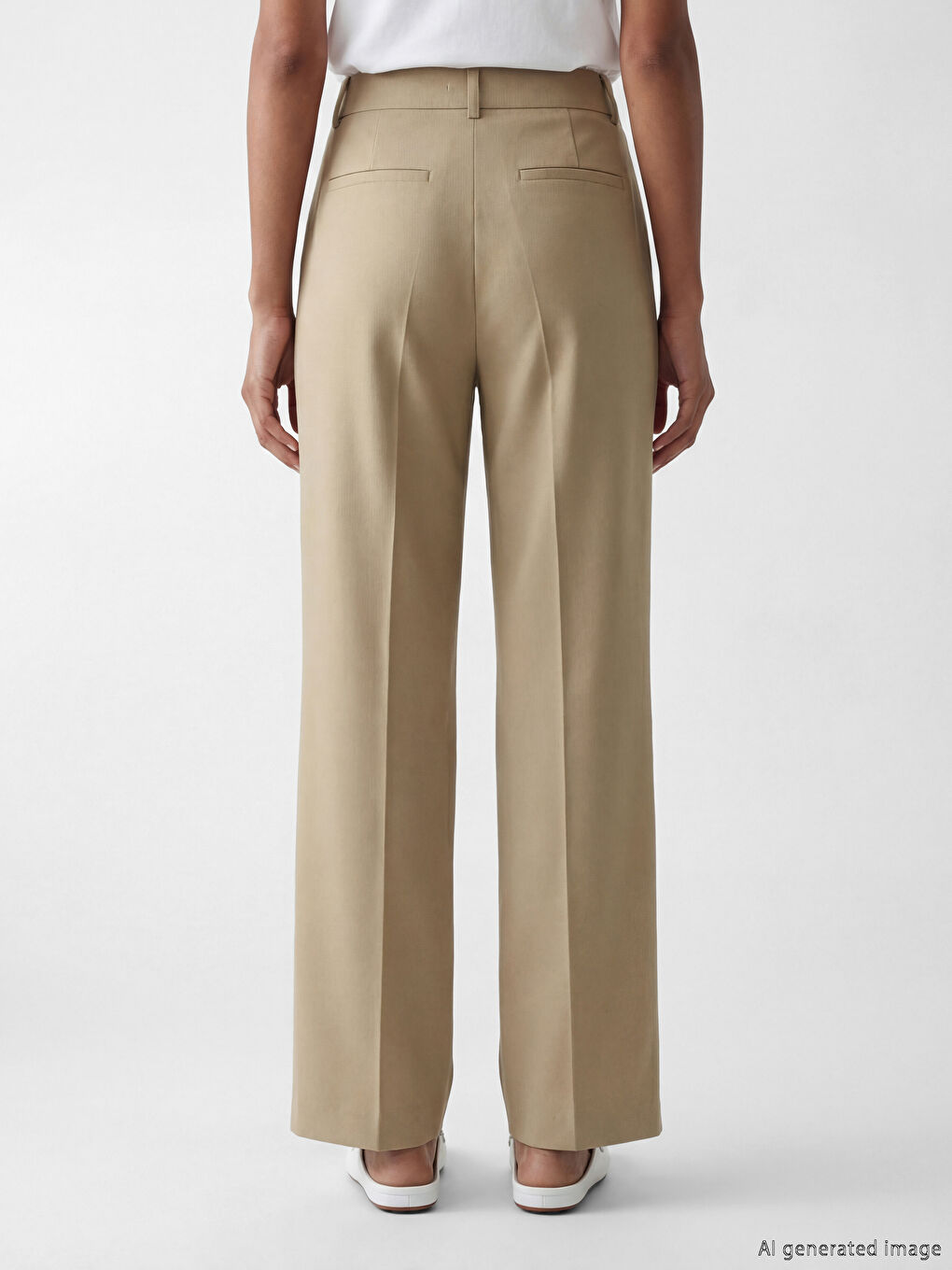 Yeşil Regular Fit Geniş Paça Kadın Pantolon-2