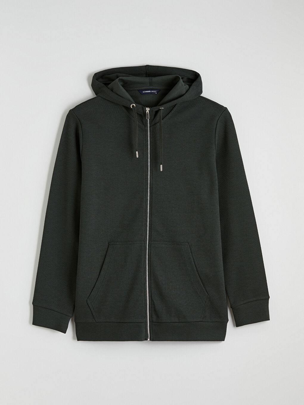 Yeşil Kapüşonlu Erkek Fermuarlı Sweatshirt