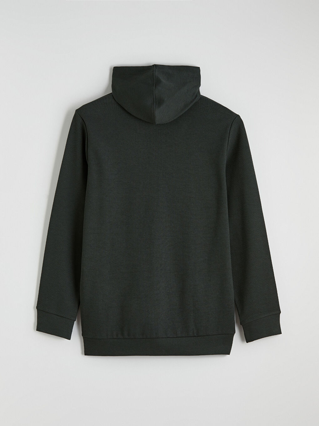 Yeşil Kapüşonlu Erkek Fermuarlı Sweatshirt-2