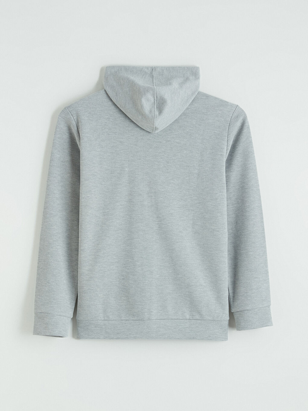 Gri Kapüşonlu Erkek Fermuarlı Sweatshirt-2