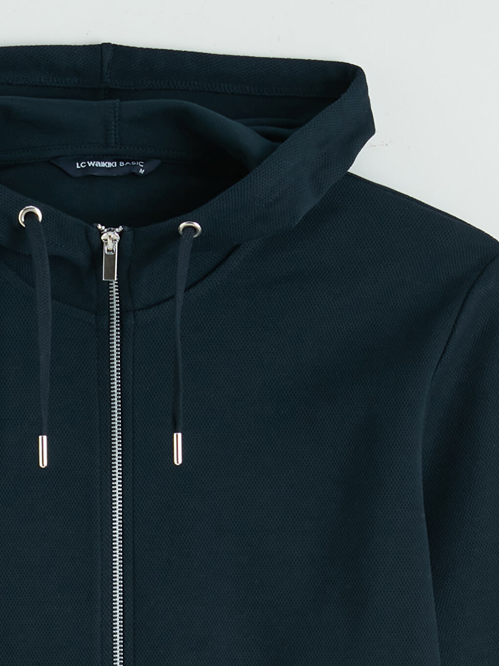 Lacivert Kapüşonlu Erkek Fermuarlı Sweatshirt-1