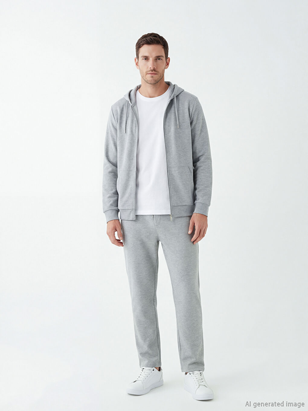 Man GREY Zip-Up Sweatshirt-1